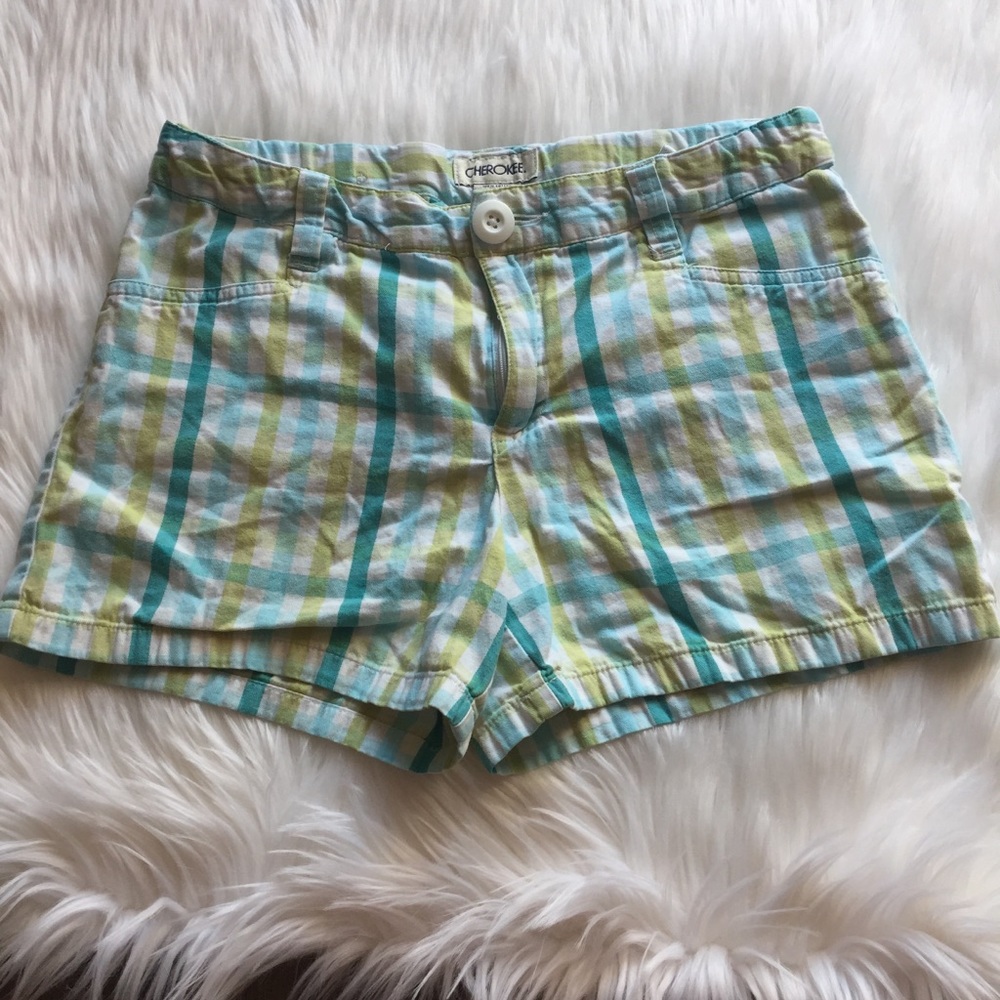 Cherokee blue , white , and green girl shorts